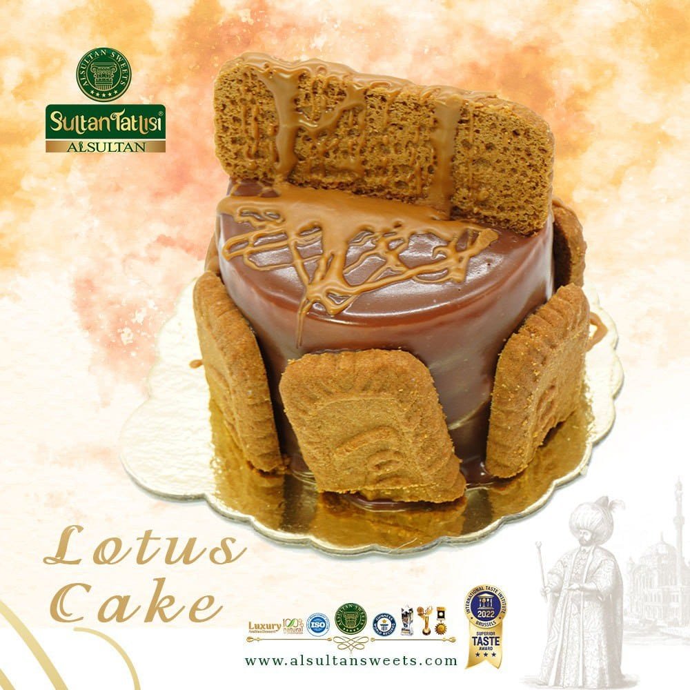 قطعة كيك لوتس مدورة